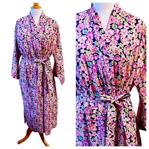 NWT Floral Mahogany Pink Robe - Large